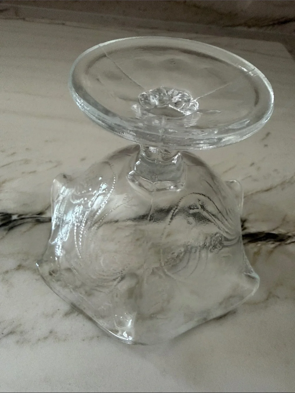 Set of 4 Clear Glass Pedestal Dessert Cups